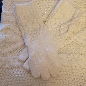 White Infinity Scarf and Glove set